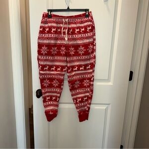 NWOT Old Navy Women’s Size Small Red Fair Isle Pajama Joggers